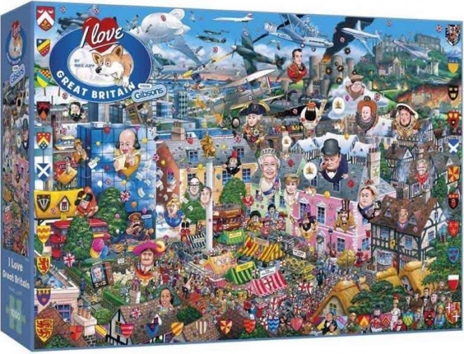 GIBSONS Puzzle Ljubim Anglijo 1000 kosov