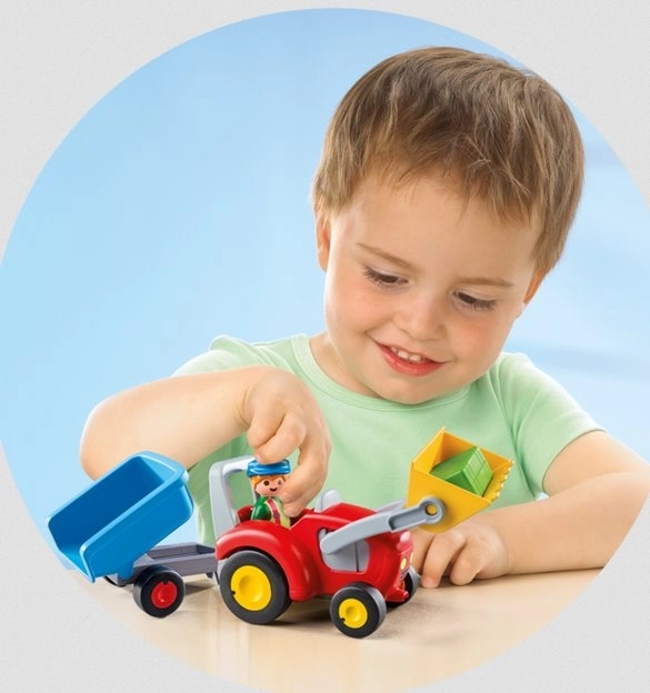 PLAYMOBIL4 1.2.3 6964 Traktor z dodatnim vozilom