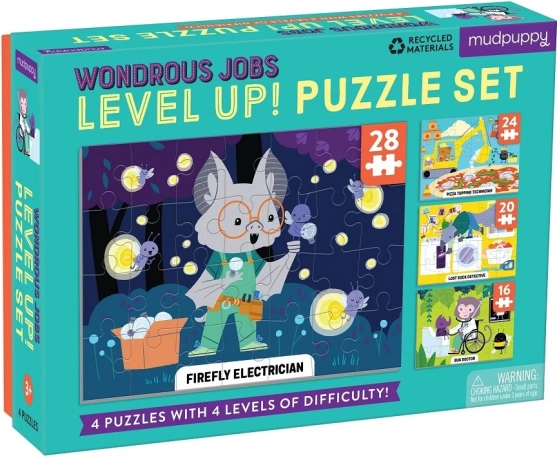 Mudpuppy Level Up! čudoviti poklici – otroške sestavljanke 4v1