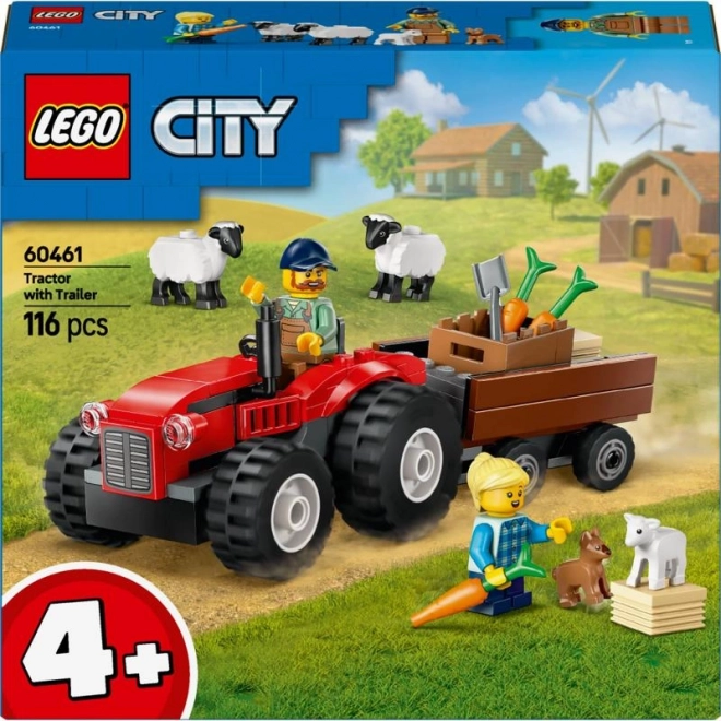 LEGO® City 60461 Rdeči traktor s prikolico in ovcami