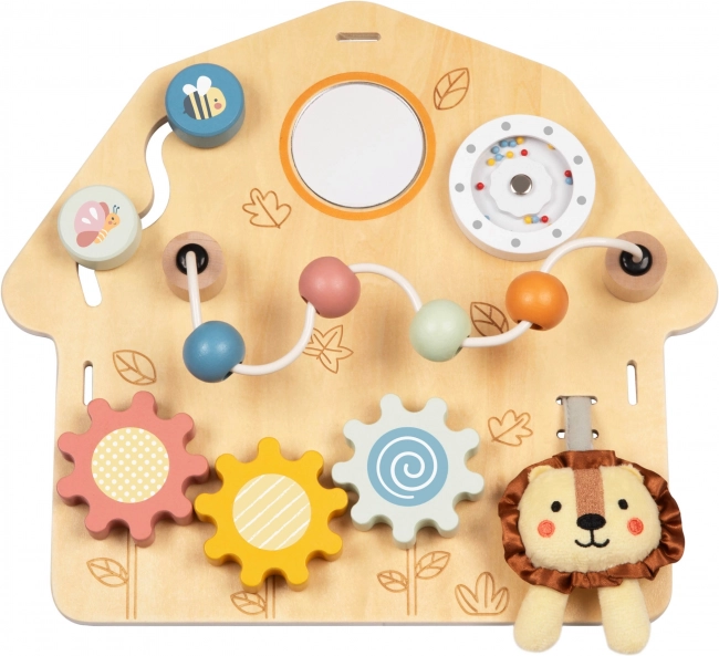 Tooky Toy Velika Lesena Manipulacijska Tabla Hiša - Aktivnostni Center