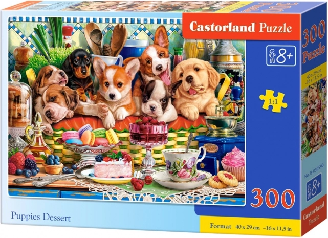 Sestavljanka 300 koščkov – kužki ob desertu