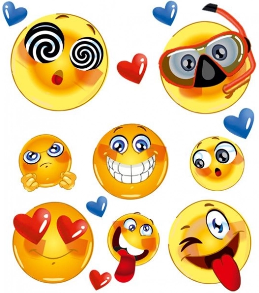 Nalepke za likanje Emoji – mali list 15 × 21 cm