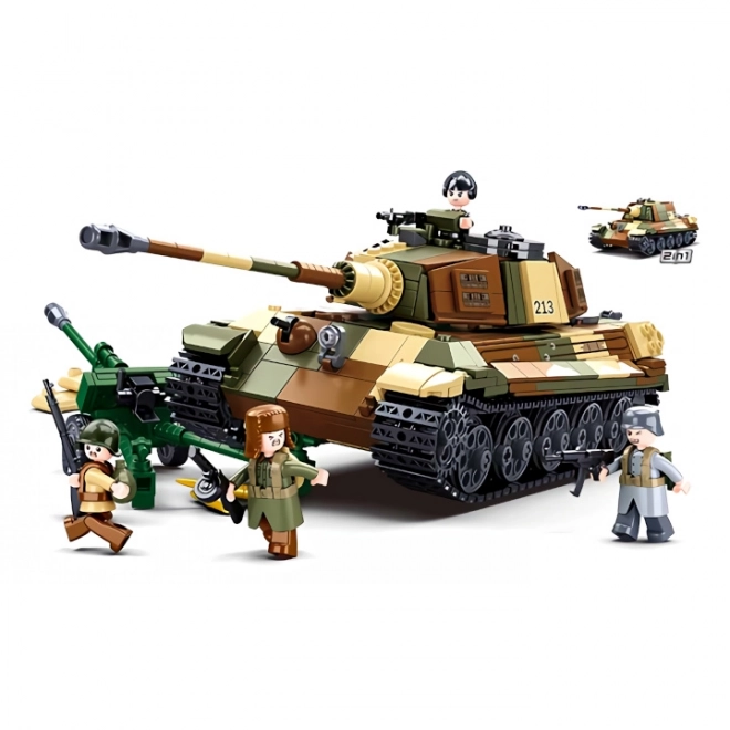 Sluban Bitka pri Budimpešti M38-B0980 Nemški težki tank Tiger II 2 v 1