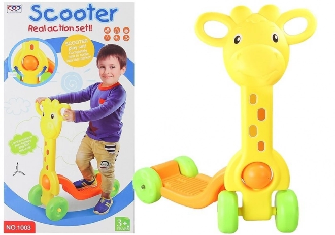 Otroški skiro 4 kolesa žirafa rumena