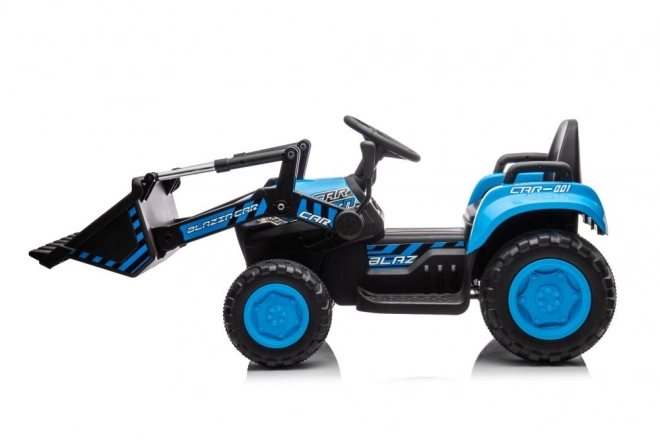 Električni otroški traktor z žlico moder