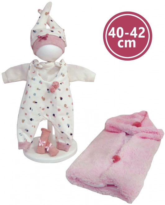 Llorens M738-86 oblačila za lutko dojenčka NOVOROJENČEK velikosti 40-42 cm