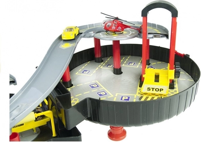 Dvonadstropna zabava z rampami in heliportom