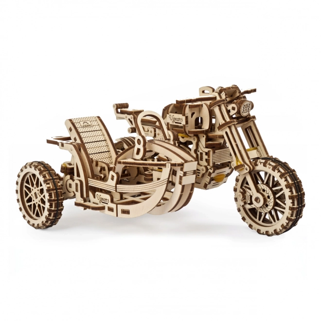 Ugears 3D puzzle Motocikel s prikolico 380 kosov