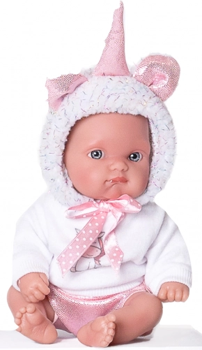 realistična dojenčkova punčka samorog bela 21 cm
