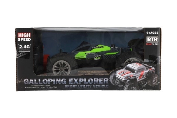 Avto RC Buggy hitrostni 2,4GHz plast 25cm na baterije v škatli 31x14x18cm – Zelene