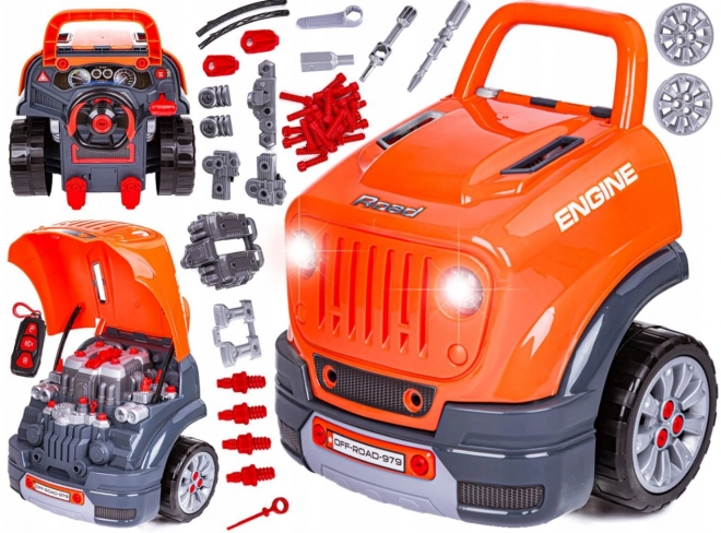 DIY Motor Master - komplet za malega mehanika oranžna