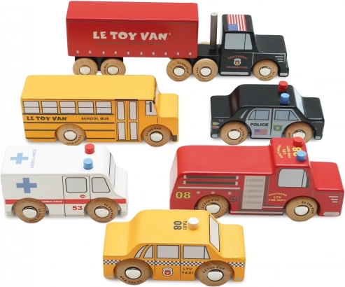leseni komplet avtomobilčkov New York – Le Toy Van