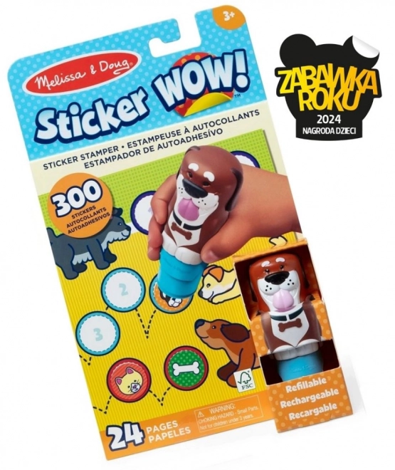 Nalepka WOW! Samolepka žigca kuža