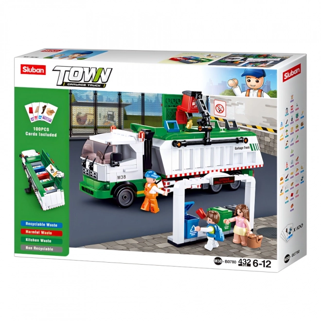 Sluban Town M38-B0780 Smetarski reciklažni tovornjak + igra s kartami