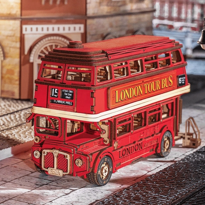 3D lesena sestavljanka londonski double-decker