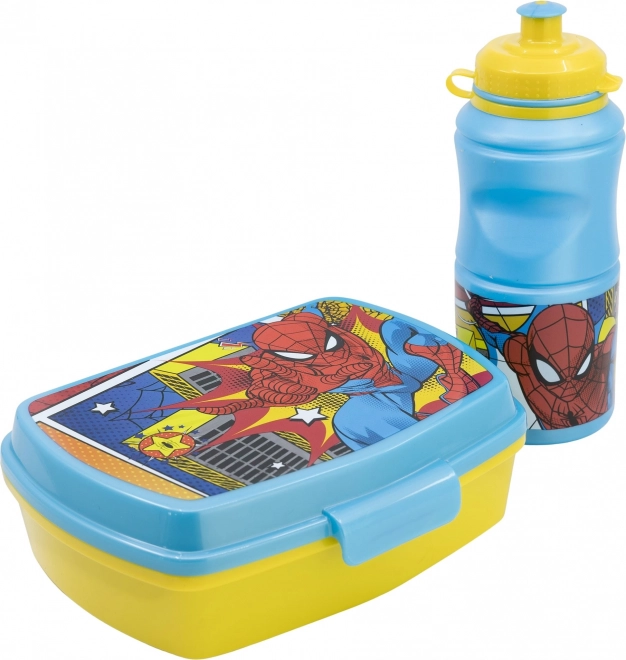 Otroški jedilni komplet 2v1 SPIDERMAN – steklenička 380 ml in škatla za malico