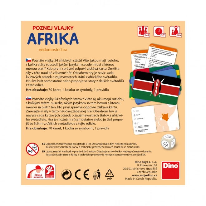 Dino potovalna igra Spoznaj zastave Afrike