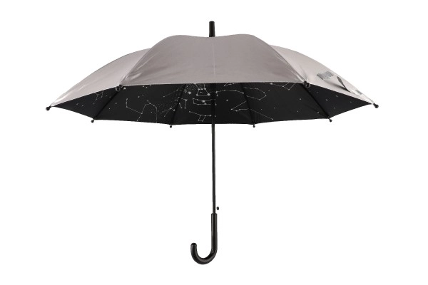 Dežnik zvezdno nebo izstrelitveni 70cm kovina/plast srebrn v vrečki