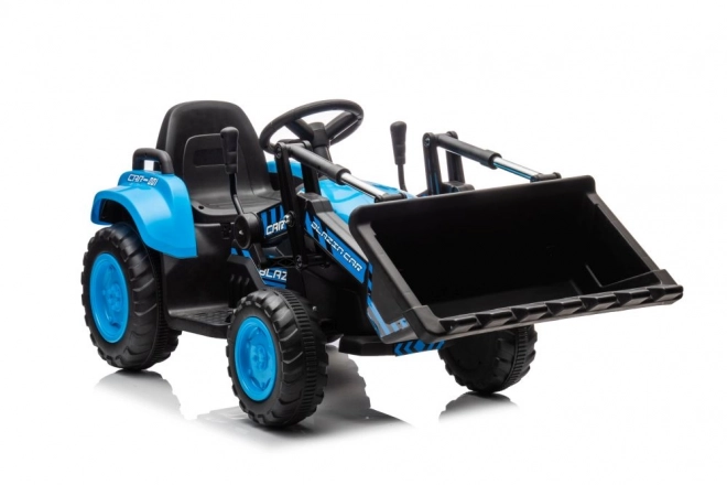 Električni otroški traktor z žlico moder