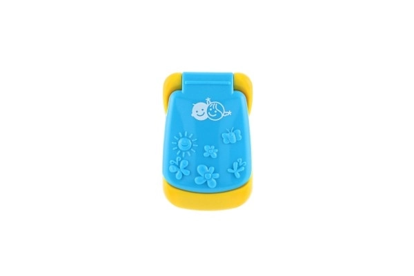 Mobilni telefon plast 14 cm na baterije z zvokom in svetlobo na kartici 11x20x5,5 cm 18m+