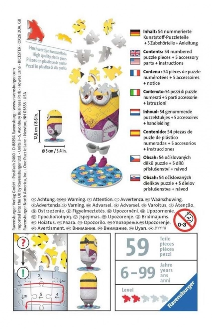 3D sestavljanka Minion 2: Disco 54 kosov