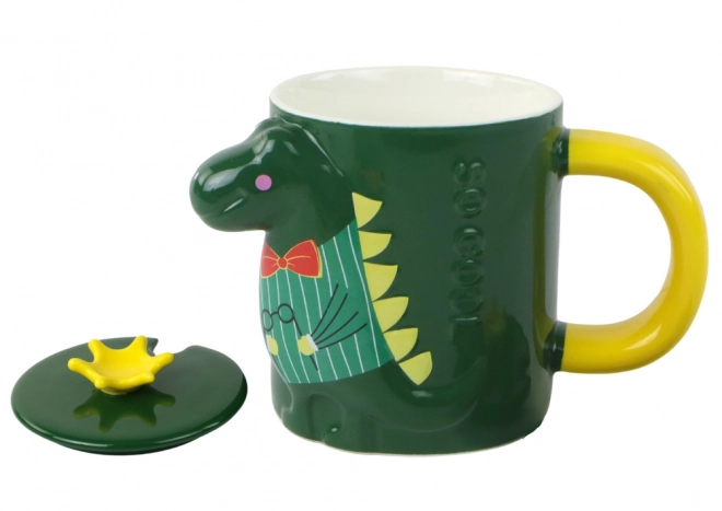 Skodelica z zelenim dinozavrom s pokrovčkom 400 ml