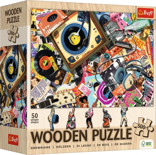 TREFL Lesene dvostranske puzzle V svetu glasbe 501 kos