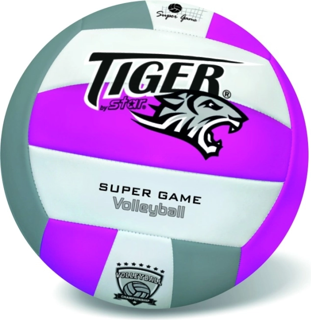 Usnjena odbojkarska žoga Fluo Tiger vijolična, velikost 5