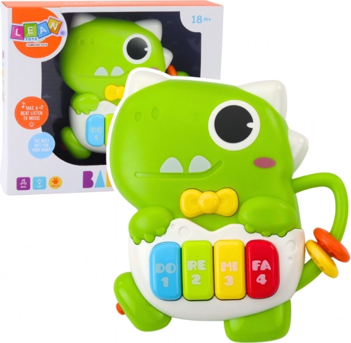 Mini klavir Dinozaver zelen z lučmi in zvoki