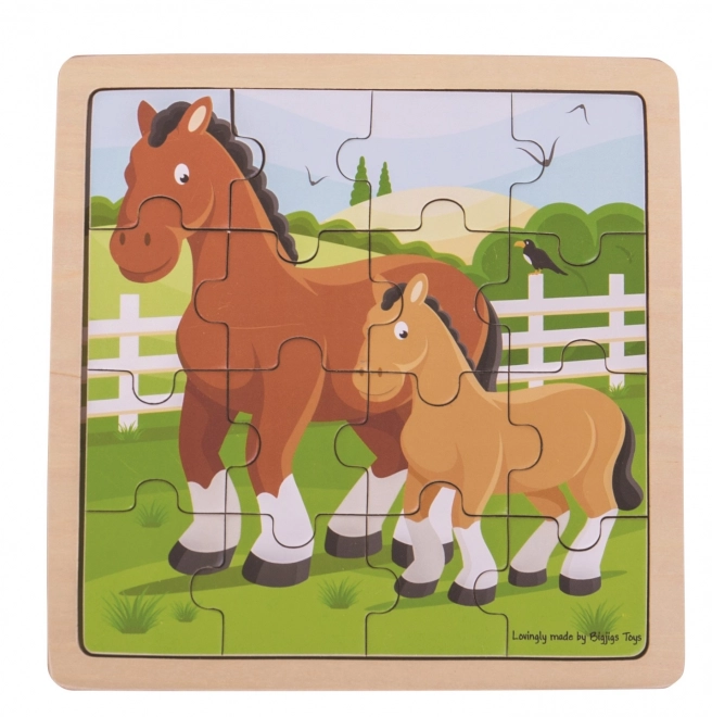 Bigjigs Toys sestavljanka - Konj z žrebičkom