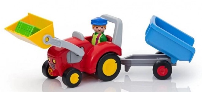 PLAYMOBIL4 1.2.3 6964 Traktor z dodatnim vozilom