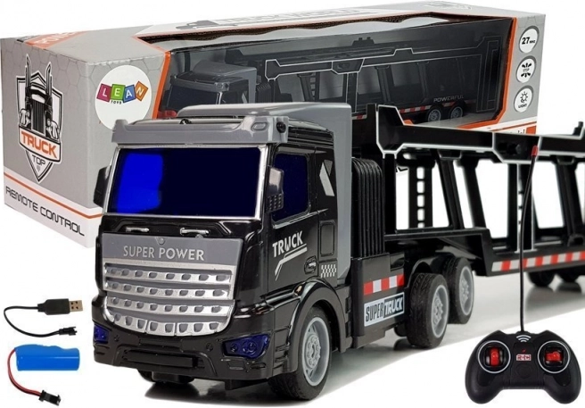 RC vlečna souprava črna 36 cm z LED lučmi