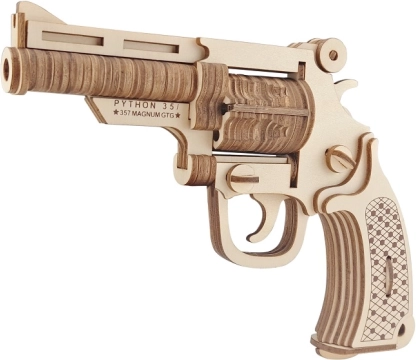 Woodcraft lesene 3D sestavljanke – revolver