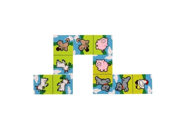 Domino Moje prva živalca les družabne igra 28 kosov v škatli 17x9x3,5cm MPZ