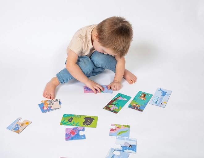 KukiKuk 80036 Veeeliké puzzle duo Kje bivajo živali