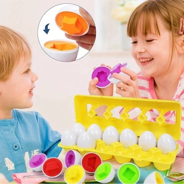 Montessori sestavljive jajčke WOOPIE - Kombinirajte oblike in barve