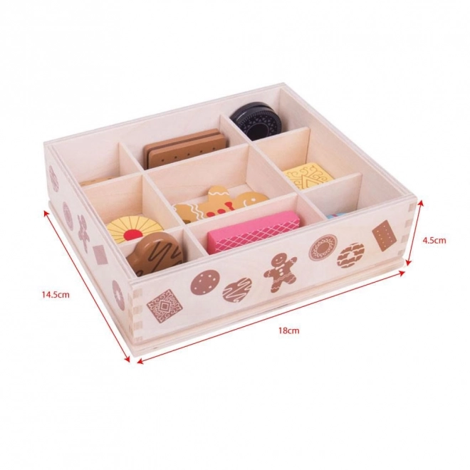Bigjigs Toys Škatla z lesenimi piškoti