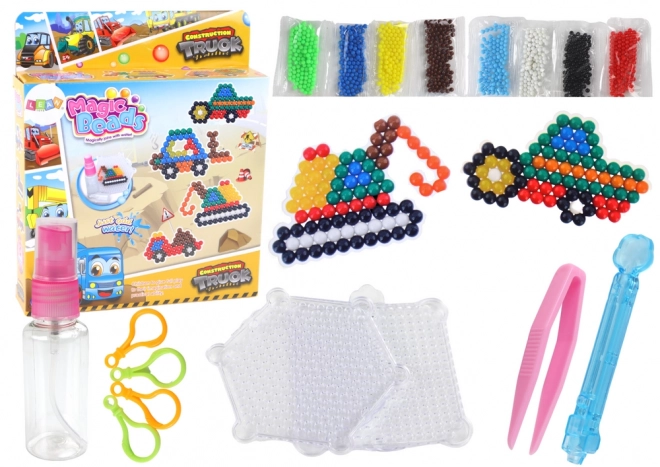 Set vodnih biserov DIY Magic Beads 8 barv Gradbena vozila