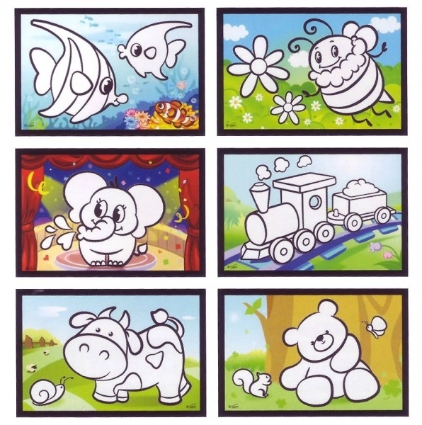 Čarobno slikanje z vodo 6 slik v škatli 22x26x4cm