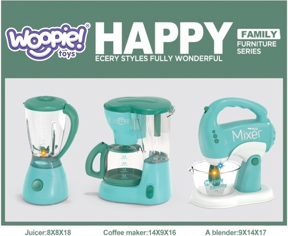 WOOPIE Komplet domačih naprav za otroke 3v1 Mešalnik Blender Kuhinjski robot
