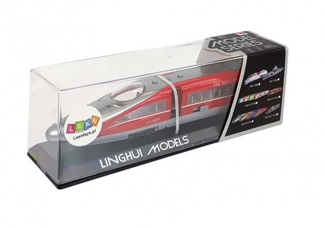Rdeči vlak Pendolino z vlečnim mehanizmom z zvokom in lučmi