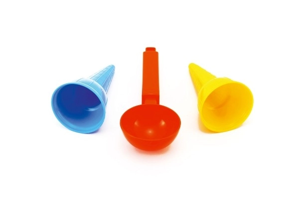 Komplet za sladoled - 2x kornet + plastična zajemalka v mrežici 8x18cm