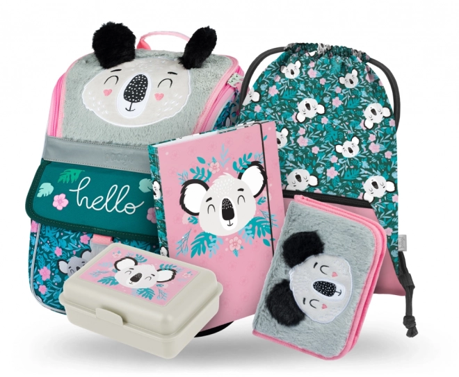 BAAGL SET 5 Zippy Baby Koala: aktovka, peresnica, vrečka, mapice, škatla