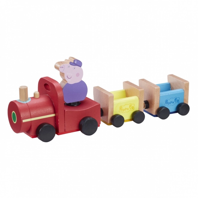 Leseni vlak Peppa Pujsa + figura dedka