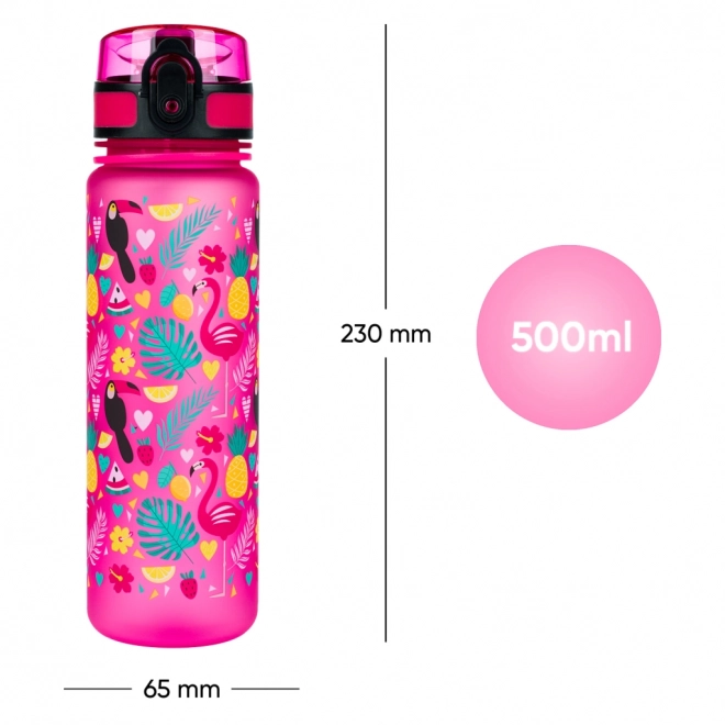 BAAGL Tritanová steklenička za pijačo, Plamenci, 500 ml