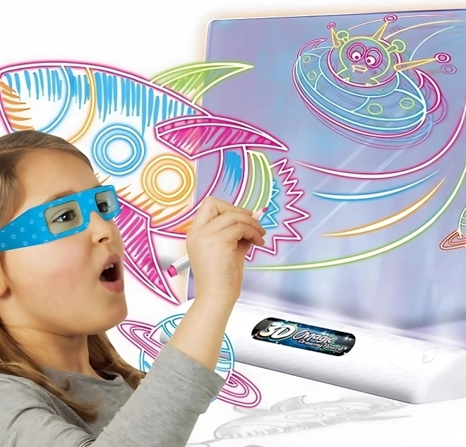 WOOPIE magnetna 3D tabla z LED osvetlitvijo za risanje
