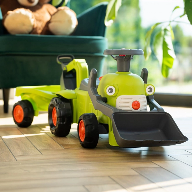 Vozni traktor Claas s prikolico, nakladalnikom in žlico
