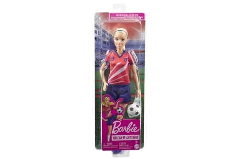 Barbie nogometna punčka v rdečem dresu