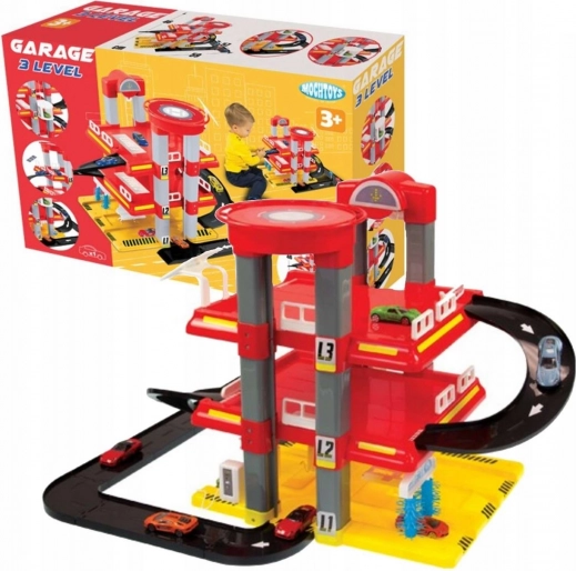 Trietažna garaža z heliportom in dvigalom MOCHTOYS